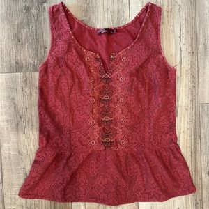 Prana lace peplum top